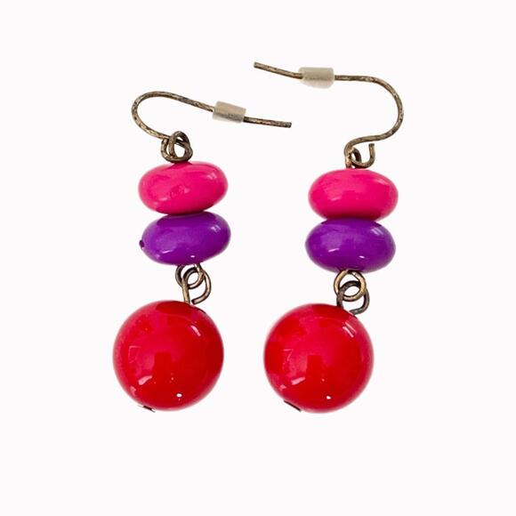 Beaded Dangling Drop Earrings - Picture 1 of 3